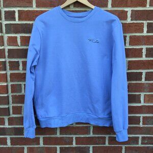 Fila Crewneck Sweatshirt Womens Large Purple Pockets Athleisure Cozy